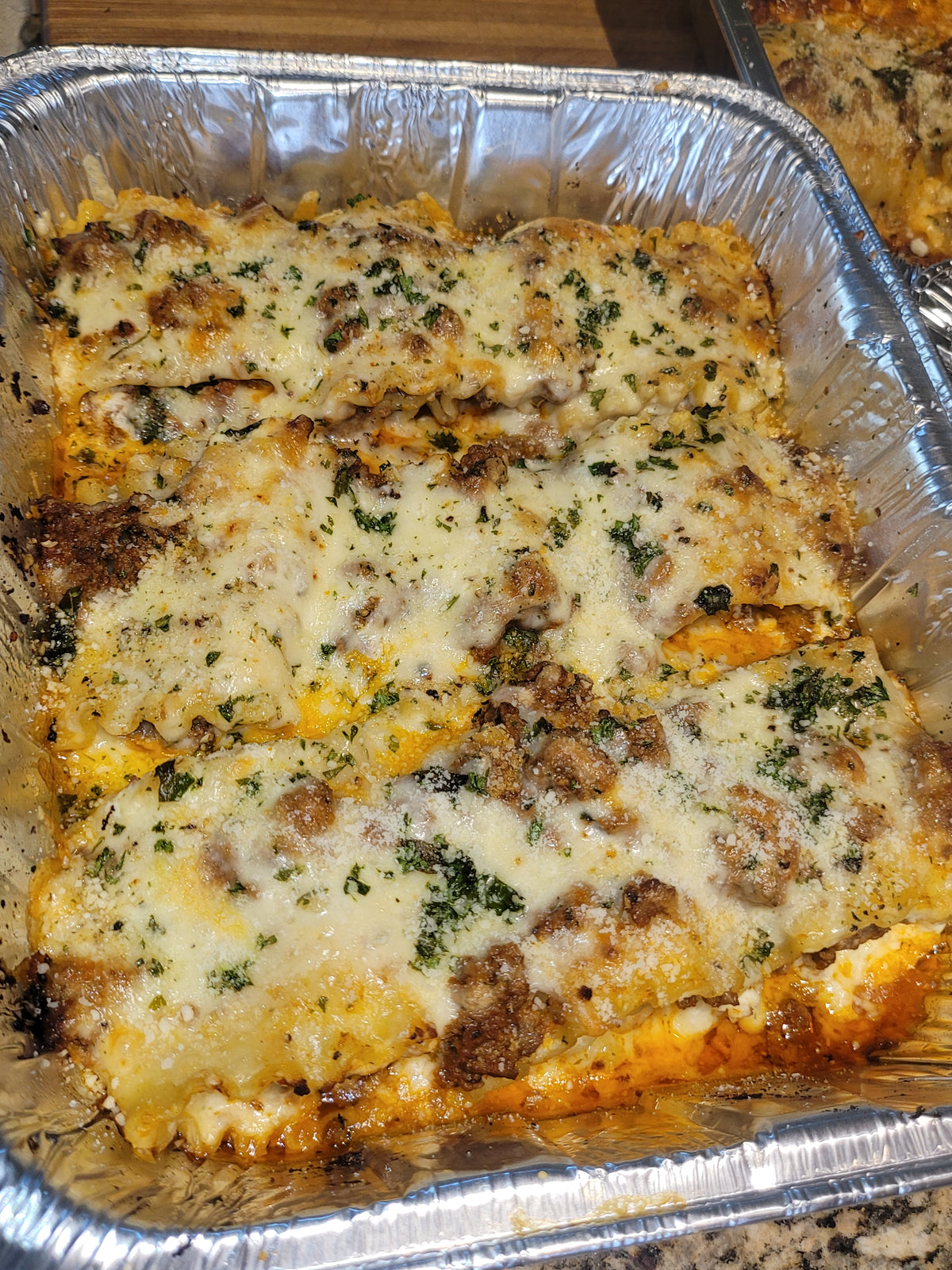 Beef Lasagna, Salad n French Bread